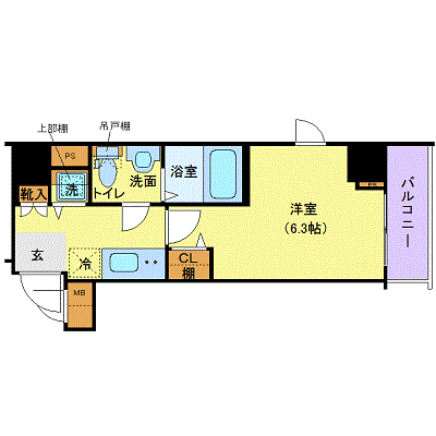 グッドステイ元町中華街・横浜スタジアムEAST●『駅徒歩4分・独立洗面・浴室乾燥付』【ハイクラス】の間取り図