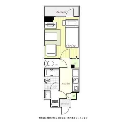 ユニオンマンスリー蕨駅前１　704　1K・シングル・くつろぎstyle☆蕨駅　徒歩2分／角部屋【清掃時　消毒実施済】の間取り図