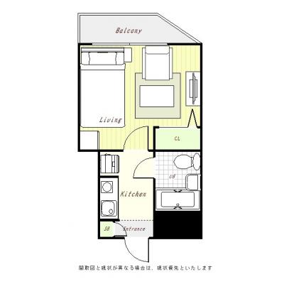 ●2026年7月6日から入居可●ユニオンマンスリー橋本５　302　1K・セミダブル・くつろぎstyle☆角部屋の間取り図