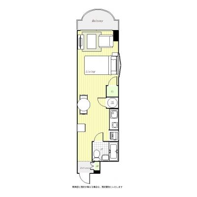 ユニオンマンスリー新検見川駅前１　306　1R・セミダブル・くつろぎstyle☆スーパー西友徒歩１分で自炊もラクラク♪人気の駅前物件！の間取り図