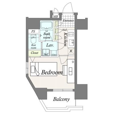 【TM新橋CROSSIA/SP1】JR線「新橋」徒歩7分・ネットWi-Fi無制限無料・英語対応可・テレワークにも♪の間取り図