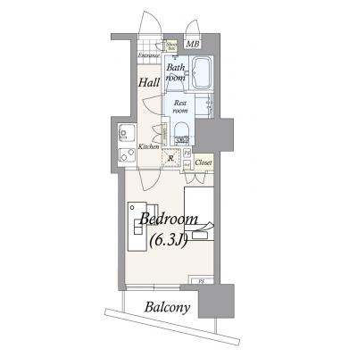 【TM池袋MV/SDB1】駅徒歩４分・2016年完成・ＢＴ別・ネットWi-Fi無制限無料・テレワークにも♪の間取り図