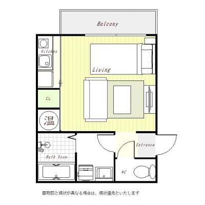 ユニオンマンスリー橋本２　103　1R・シングル・くつろぎstyle☆■安心のオートロック＆モニター付きインターフォン完備♪バストイレ別の間取り図