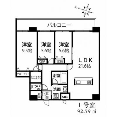 【MP大名】3LDKの間取り図