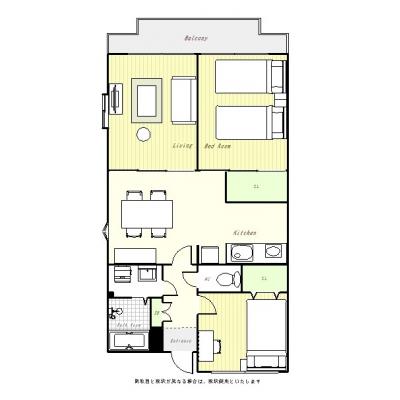 ●2026年2月8日から入居可●ユニオンマンスリー府中中河原２　306　3DK・ツイン・セミダブル・くつろぎstyle☆の間取り図