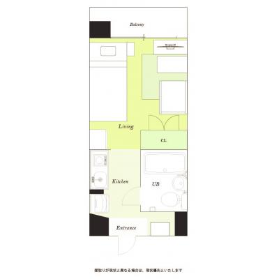 ユニオンマンスリー南林間駅前１　308　1R・シングル・くつろぎstyle☆角部屋♪オートロック完備♪■小田急江ノ島線「南林間駅」徒歩1分の間取り図