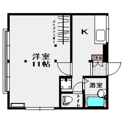 《富久山》マンスリーステイ郡中大原コーポ【南東北病院近く】の間取り図