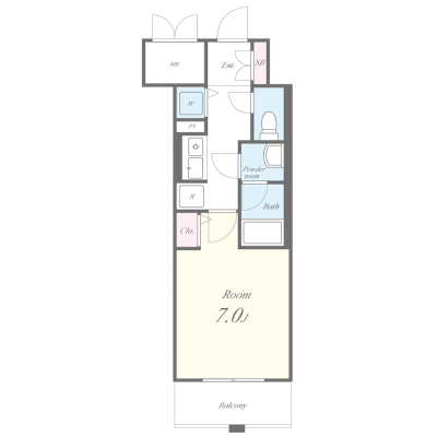セイワマンスリー丸の内駅前　E★2019年11月築★【築浅・禁煙🚭・Wi-Fi無料・宅配BOX・温水暖房便座】《セミダブル》の間取り図