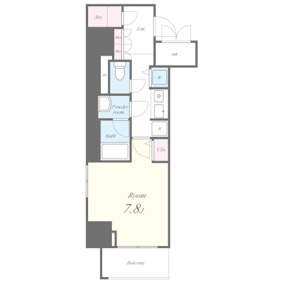 セイワマンスリー丸の内駅前　H★2019年11月築★【築浅🚭・禁煙・Wi-Fi無料・宅配BOX・温水暖房便座・角部屋・30㎡】《セミダブル》の間取り図