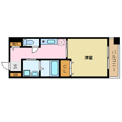 グッドステイ神戸板宿駅前□【ベーシック・駅1分・NET対応・独立洗面台】の間取り図