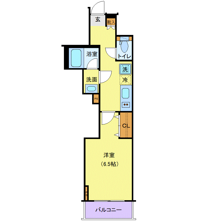 マンスリーリブマックス御徒町駅前スカイガーデン◎『1K・25平米・築浅』【Wi-Fi無料・ローテーブル・ソファ】≪プレミアムシリーズ≫の間取り図