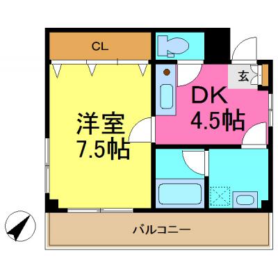 ひよこマンスリー守山幸心キャッスル（新守山駅徒歩10分、無料でフリーWiFi使い放題！）の間取り図