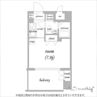 “2025”企業応援キャンペーン開催中🚅▰▰▰　biz.Monthly四条烏丸Ⅰ　7階≪5260707≫の間取り図