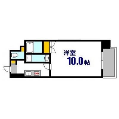 Ｃｉｔｙマンスリー富士見町803　八丁堀徒歩圏内【光熱費込・Wi-Fi無料・ゴミ毎日収集・独立洗面台】の間取り図