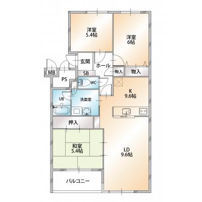 ノースステイ新札幌【3LDK】駐車場完備★リフォーム物件404の間取り図