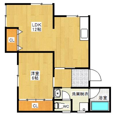 ★Wi-Fi無料★　広々キッチン！2DK！駐車場有り！【静岡S8】の間取り図