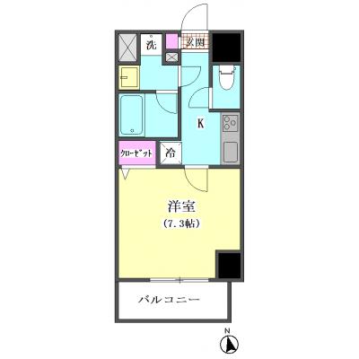 パルティール蒲田　3A　ミニマルスタイル【禁煙】【wifi無料】【浴室乾燥】の間取り図