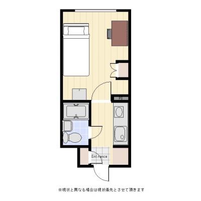 ●2026年1月27日から入居可●ユニオンマンスリー浦安１　805　1K・シングル☆◆インターネット固定回線（有線）無料の部屋◆の間取り図