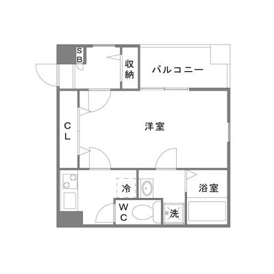 OneLife千葉中央ウェルス【バストイレ別、独立洗面台、インターネット対応★県庁前へのアクセス良好！】の間取り図