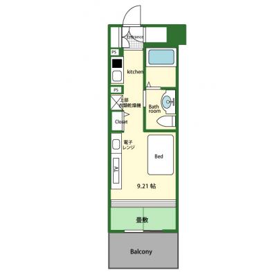 ★ルームイン祇園Ⅲ★博多駅徒歩圏内！アクセス良好★家具家電付き＆Wi-Fi完備★の間取り図