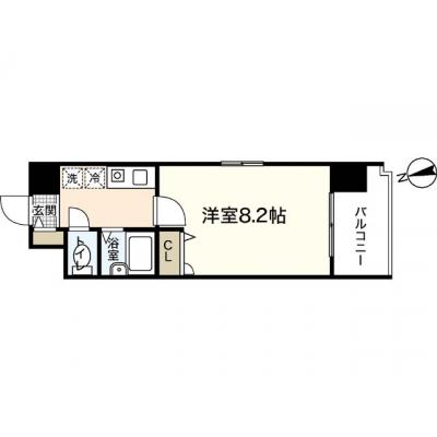 エールマンスリー平和公園西　弐番館　(2-4)　【★無料WI-FI標準装備（無制限）★、乾燥機能付洗濯機、南向き、平和公園近く】の間取り図