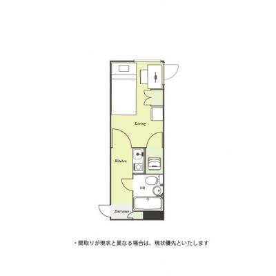ユニオンマンスリー恵比寿６　207　1K・シングル☆■２面採光で快適な部屋♪安心のオートロック完備＆室内洗濯機♪デスク＆チェア付き♪の間取り図