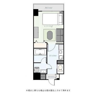 ユニオンマンスリー千葉中央駅前１　903　1K・セミダブル・くつろぎstyle☆宅配BOX完備♪の間取り図