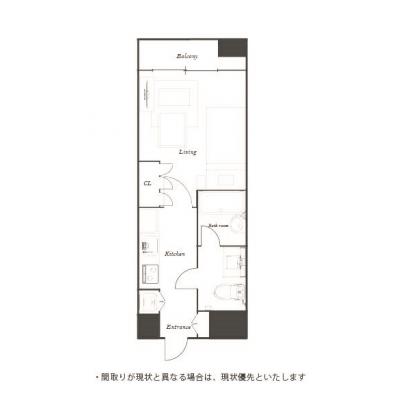 ユニオンマンスリー川崎レジデンス３　908　1K・シングル・くつろぎstyle☆◆インターネット（有線）無料の部屋◆京急川崎駅　徒歩7分／川崎駅周辺の通勤にオススメ！の間取り図