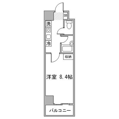アットイン四日市1-1  『公式サイト限定キャンペーン実施中！室内画像も豊富で、お見積り／web予約も可能です！「アットイン公式」で検索！🔍』の間取り図