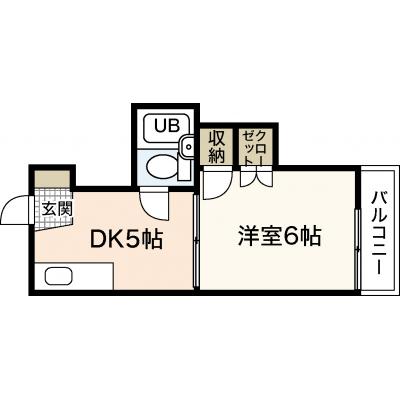 エールマンスリー幟町　四番館（4-5)　【★無料WI-FI標準装備（無制限）★、広島電鉄八丁堀駅、JR広島駅徒歩圏内、32型TV、リーズナブルタイプ】の間取り図