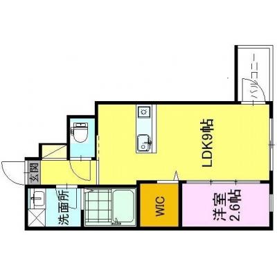 エールマンスリー向洋駅前（3-3)　【★無料WI-FI標準装備（無制限）★、JR向洋駅徒歩５分、独立洗面台、築浅物件、スーパー至近】の間取り図