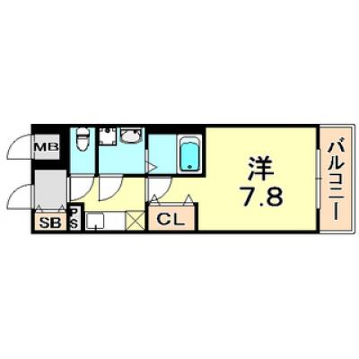 トラスト三宮17【JR三宮駅徒歩8分　高層階眺望良好♪】の間取り図