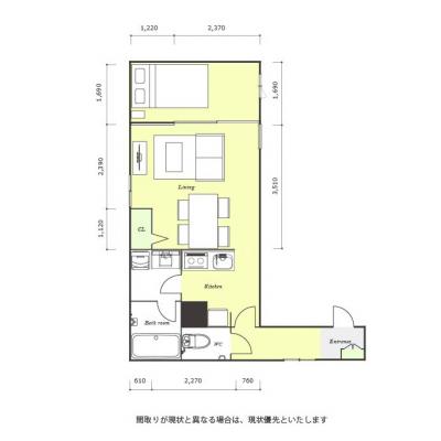 ユニオンマンスリー新日本橋レジデンス１　102　1LDK・セミダブル・くつろぎstyle☆◆インターネット固定回線（有線）無料の部屋◆の間取り図