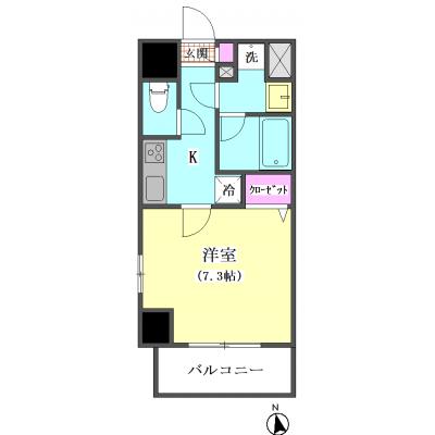 パルティール蒲田　5E　モダンスタイル【禁煙】【wifi無料】【浴室乾燥】の間取り図