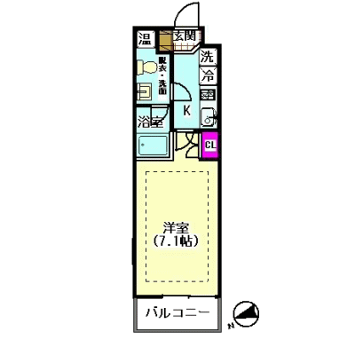 シティマンスリー蒲田・カサデリック　Fタイプ【光インターネット（WIFI）無料】【独立洗面】【オートロック】【ALSOKセキュリティ】【デザイナーズマンション】の間取り図