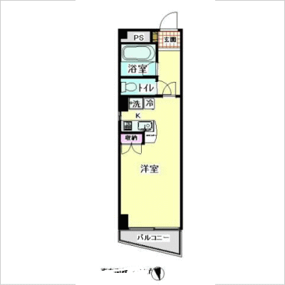 シティマンスリー大崎・百反坂YMハウス　5Bタイプ　【光インターネット（WIFI）無料】【オートロック】【大崎駅徒歩6分】【ソファ】の間取り図