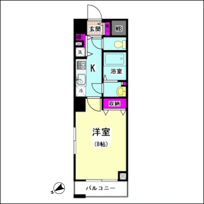 フレンドヒル品川　2Cタイプ　【ハイグレード】【オートロック】【wifi無料】【駅徒歩2分】【バストイレ別】の間取り図