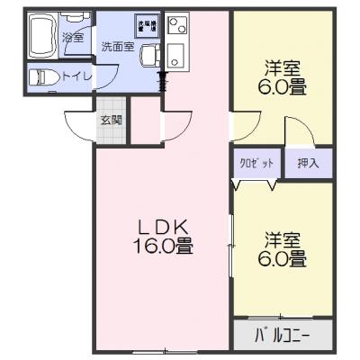 広々2ＬＤＫ☆国道２０号・山梨全域アクセス良好☆ハイグレードマンション☆【フォーレストタウン後屋　楓】の間取り図