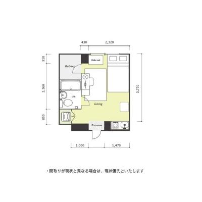 ユニオンマンスリー武蔵小金井１　306　1R・セミダブル☆JR中央線(快速)利用可能。コンビニも至近の間取り図