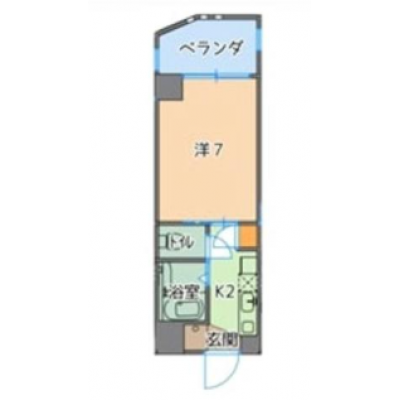 【トーマス石川西302】無料駐車場1台、無料Wi-Fi、うるま市石川中心部、沖縄自動車道石川ICまで車で約3分、スーパー・ドラッグストア徒歩圏内の間取り図