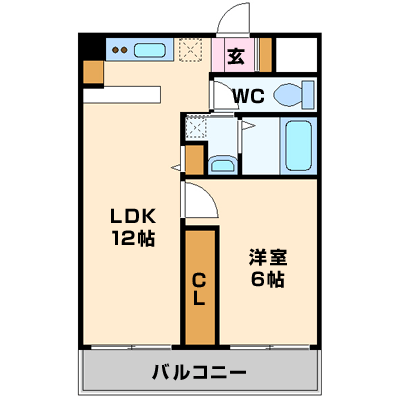 グッドステイ天満橋南パークサイド■『44平米・1LDK』【ハイクラス・ツインベット・ソファタイプ】の間取り図