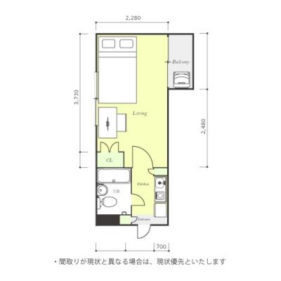 ユニオンマンスリー川口３　205　1K・セミダブル☆◆インターネット固定回線（Wi-Fi）無料の部屋◆コンビニ至近。在宅勤務に便利の間取り図