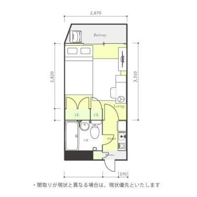 ユニオンマンスリー川口３　403　1K・セミダブル☆◆インターネット固定回線（Wi-Fi）無料の部屋◆コンビニ至近。在宅勤務に便利の間取り図