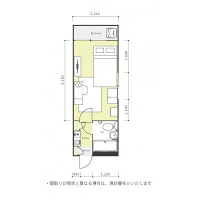 ユニオンマンスリー川口３　101　1K・セミダブル☆◆インターネット固定回線（Wi-Fi）無料の部屋◆角部屋／コンビニ至近／在宅勤務に便利の間取り図