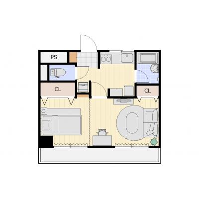 Alphabed30高松井口町503号【駐車場1台（450円／日（税別）～）】コンビニ・スーパー近くの間取り図