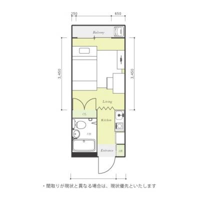 ユニオンマンスリー柿生２　301　1R・セミダブル☆◆インターネット固定回線（有線）無料の部屋◆人気の角部屋、洗濯機や冷蔵庫など家電つき■小田急線利用で新宿までダイレクトアクセスの間取り図