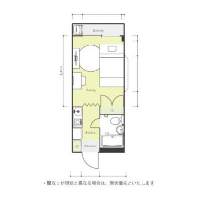 ●2026年5月9日から入居可●ユニオンマンスリー永山２　211　1R・セミダブル☆人気の角部屋＆二面採光で日当たり抜群♪女性におすすめのドレッサー付き♪の間取り図