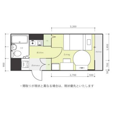 ユニオンマンスリー相模原７　305　1K・セミダブル☆JR横浜線利用で新横浜駅までダイレクトアクセスの間取り図