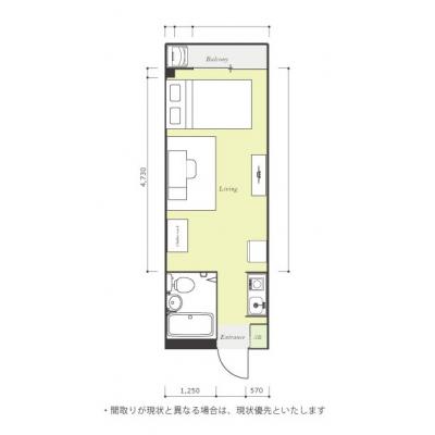 ユニオンマンスリー相模原８　202　1R・セミダブル☆安心のモニター付きインターフォン完備♪人気のシステムデスク付き♪の間取り図