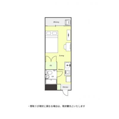 ユニオンマンスリー稲城２　206　1R・セミダブル☆稲城駅徒歩7分/駅前のスーパー「京王ストア稲城」は23時まで営業の間取り図